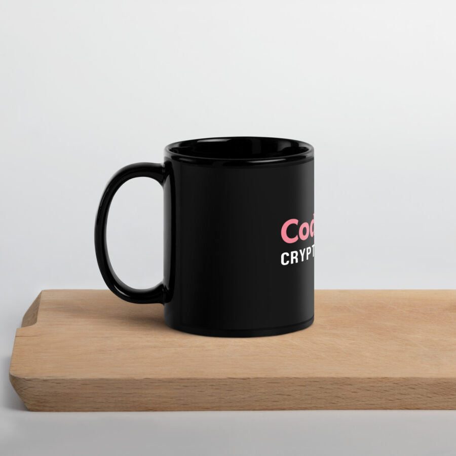 Code is Law and Crypto is Freedom | Black Glossy Crypto Mug - Image 2