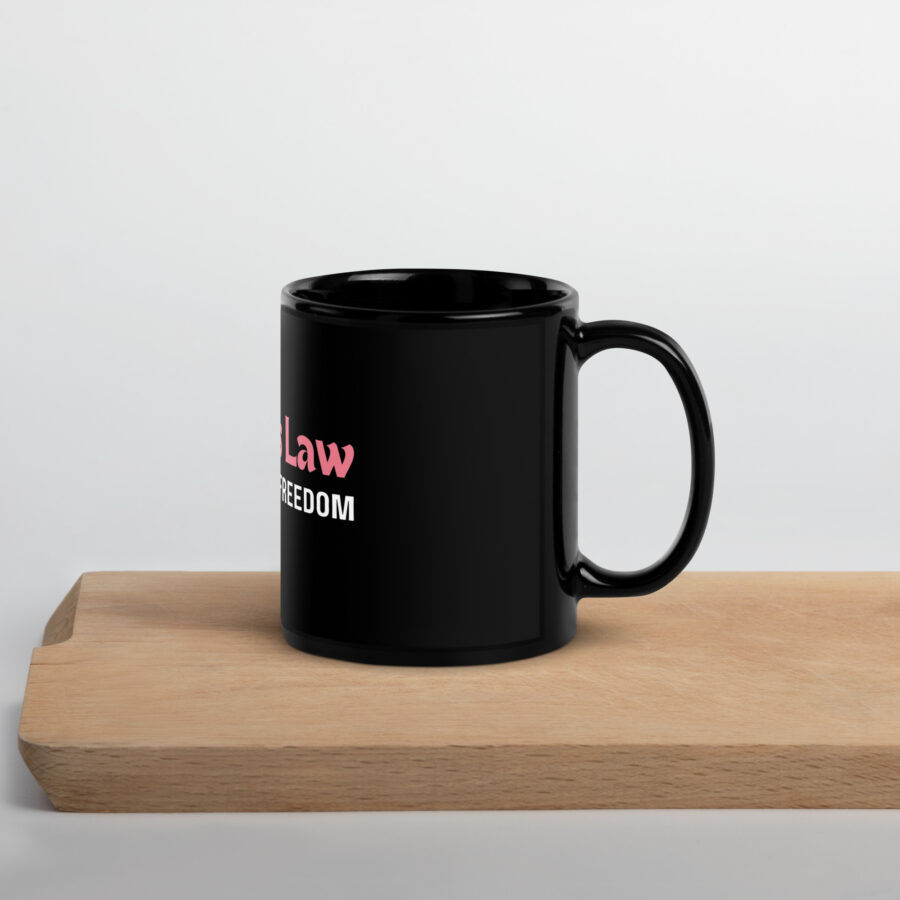 Code is Law and Crypto is Freedom | Black Glossy Crypto Mug - Image 3