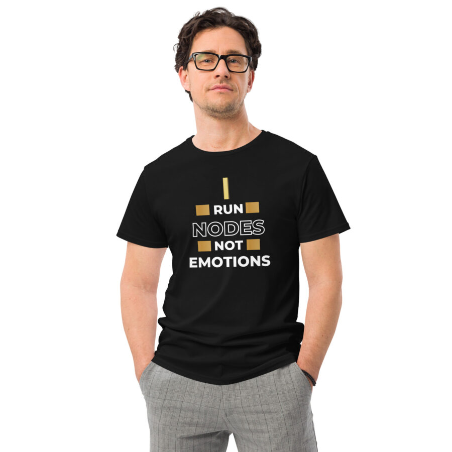 I Run Nodes Not Emotion's || Men's Premium DEPIN Lover T-shirt - Image 4