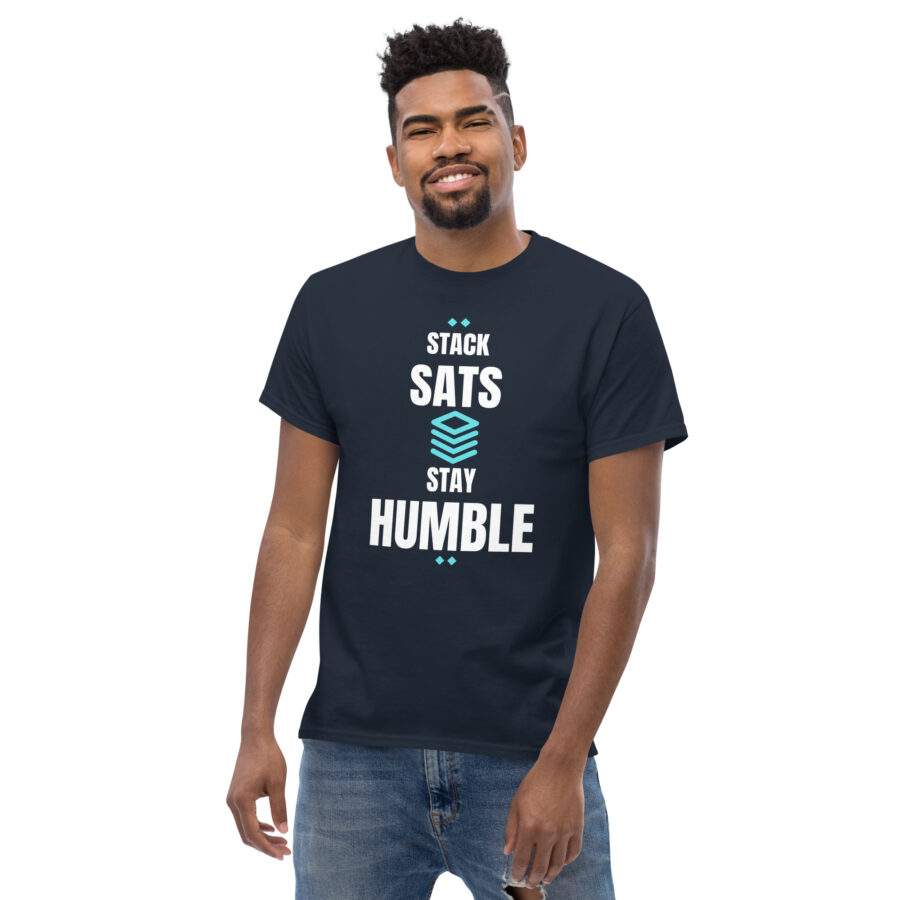 Stack Sats Stay Humble Men's Classic Crypto Tee - Image 4