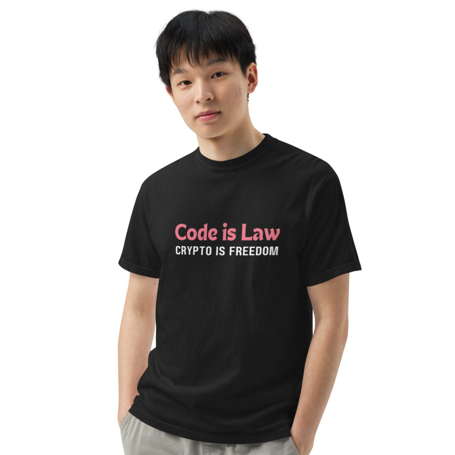 Code is Law and Crypto is Freedom || Heavyweight Crypto t-shirt