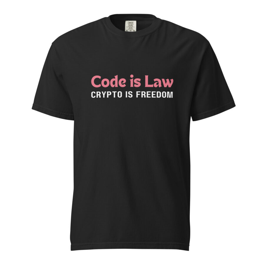 Code is Law and Crypto is Freedom || Heavyweight Crypto t-shirt - Image 2