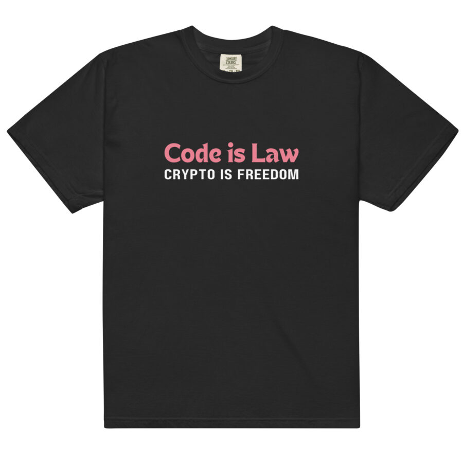 Code is Law and Crypto is Freedom || Heavyweight Crypto t-shirt - Image 3