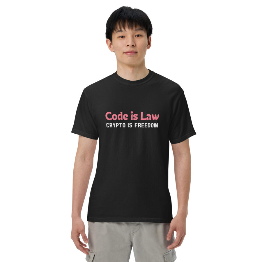 Code is Law and Crypto is Freedom || Heavyweight Crypto t-shirt - Image 4