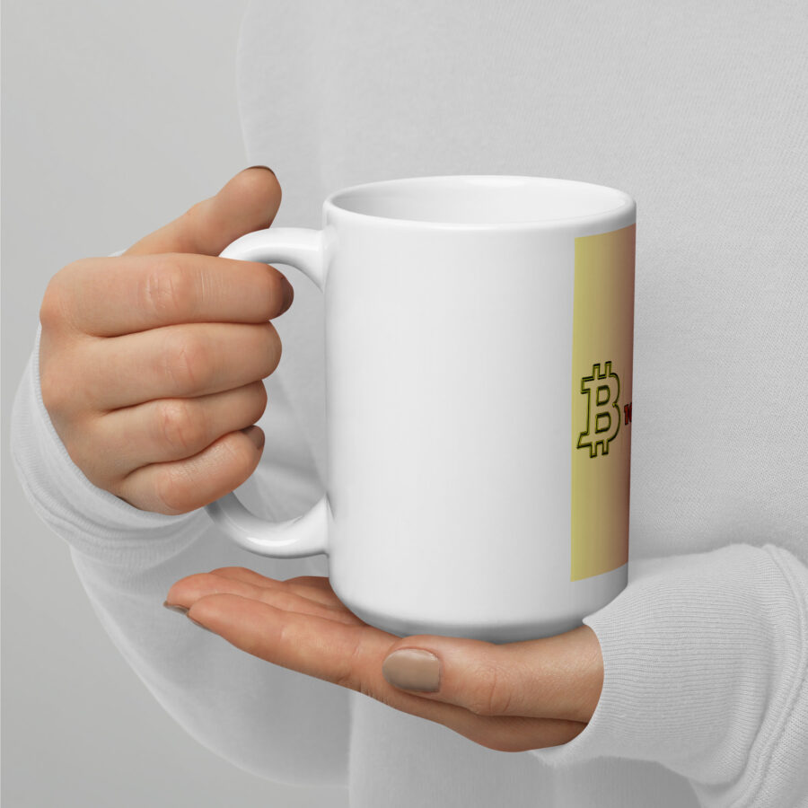 Bitcoin-0%fiat 100% faith | White Bitcoin Mug - Image 3