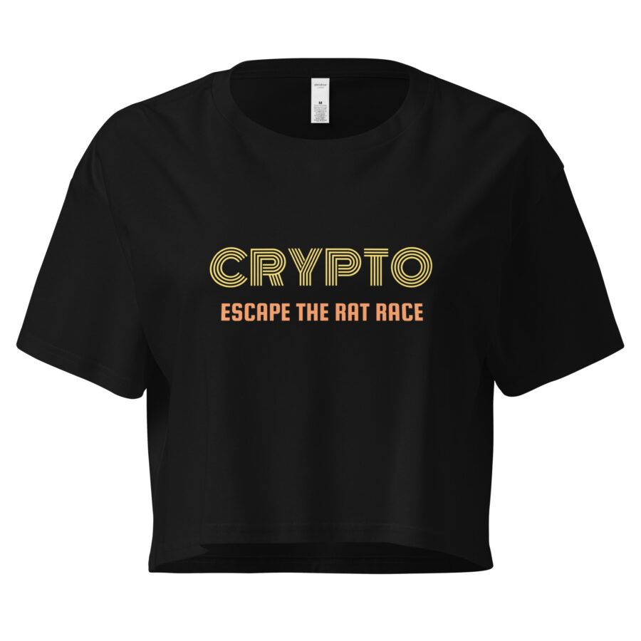 Crypto Escape The Rate Race ||  Women’s Crypto Themed Crop Top - Image 3