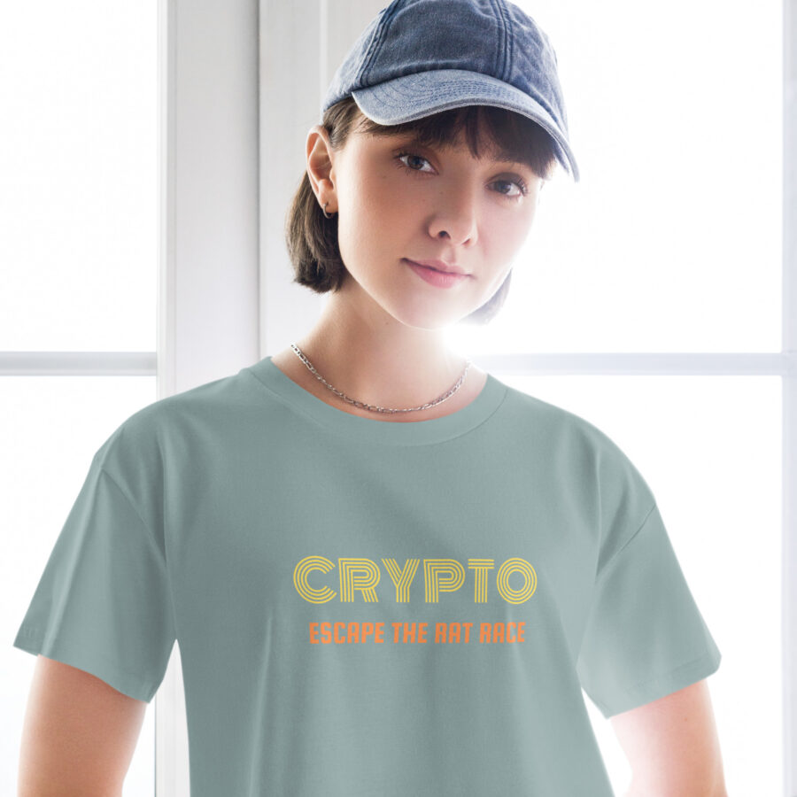 Crypto Escape The Rate Race ||  Women’s Crypto Themed Crop Top - Image 5