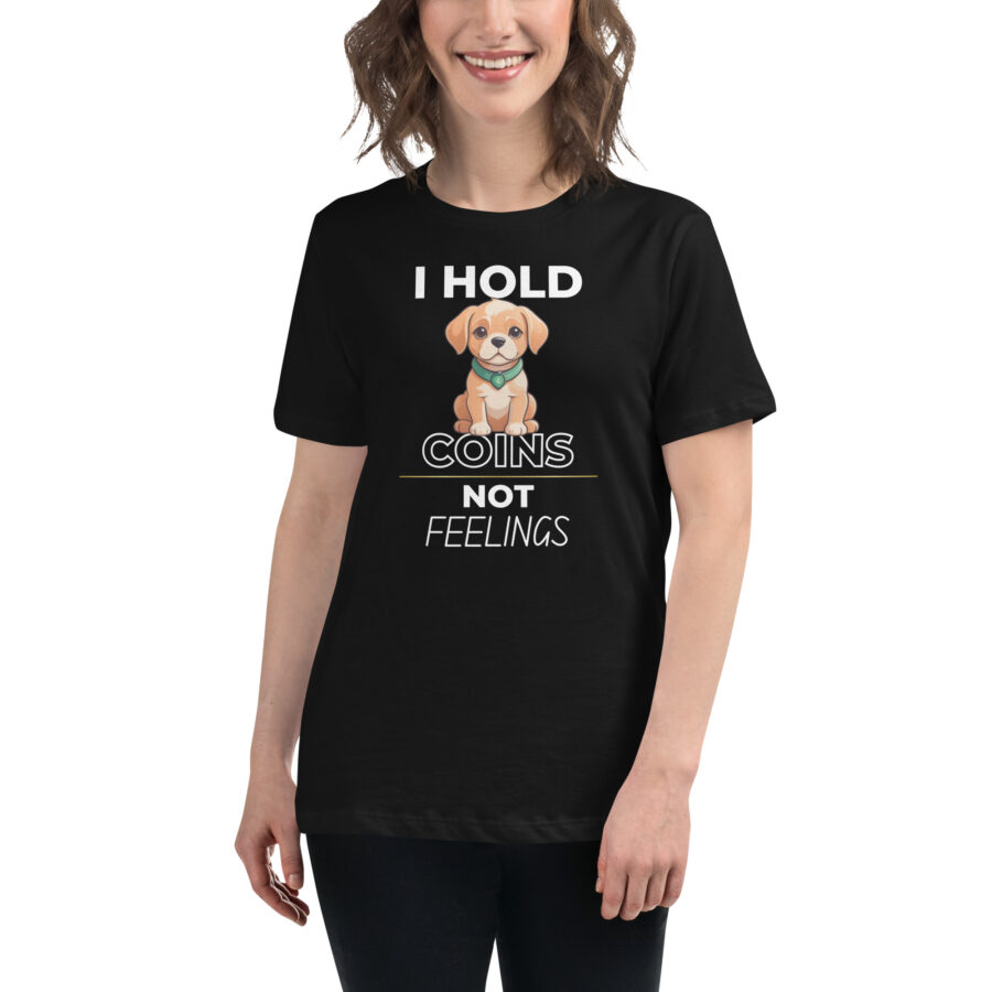 I hold dog coins not feelings || Women's Relaxed Crypto T-Shirt - Image 4