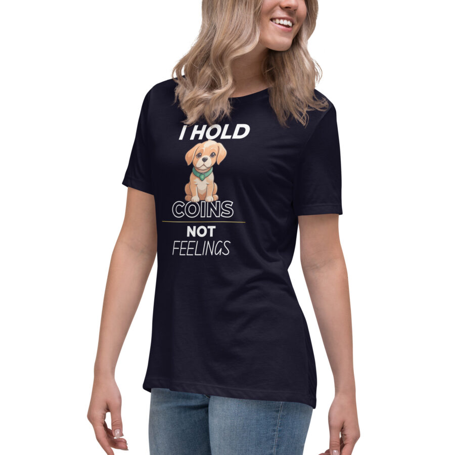 I hold dog coins not feelings || Women's Relaxed Crypto T-Shirt - Image 2