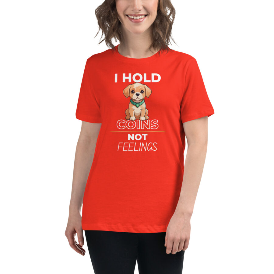 I hold dog coins not feelings || Women's Relaxed Crypto T-Shirt - Image 5